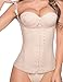 Ann Chery Corset Waist Trainer for Women’s Weight Loss - Colombian Waist Cincher With Straps - 3 Hook Semi Vest Body Shaper Beige