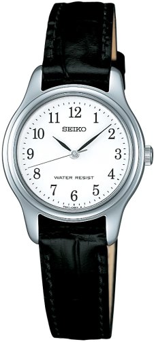 SPIRIT(スピリット) Seiko Selection Women's Quartz Pair, Silver / White (Full Arabic Numerals) / Band: Black (Cow Leather), watch