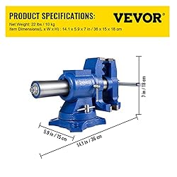BestEquip 4" Heavy Duty Bench Vise , Double Swivel
