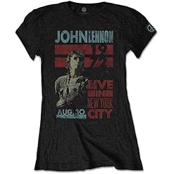 Rock Off John Lennon Live in NYC T-Shirt Femme - Les Beatles, Paul McCartney, John Lennon, RIngo Starr, George Harrison