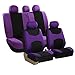 FH Group Car Seat Covers Full Set Cloth - Universal Fit, Automotive Seat Covers, Low Back Front Seat Covers, Airbag Compatible, Split Bench Rear Seat, Car Seat Cover for SUV, Sedan, Van Purple