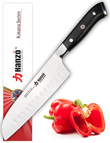 Hanzo santoku 7 inch - best edge retention w/ ultraedge™ high c…