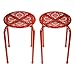 dar Living Daisy Metal Stool, Red (2-Pack)