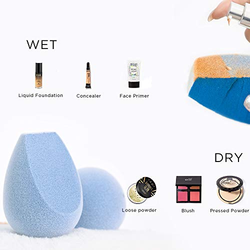 JUNO & Co. Microfiber Fusion Sponge, 4 Pcs Makeup Sponge Set, Latex-Free, Flawless Makeup Blender for Foundations, Powders and Creams, 4 Fusion Sponge Bundle