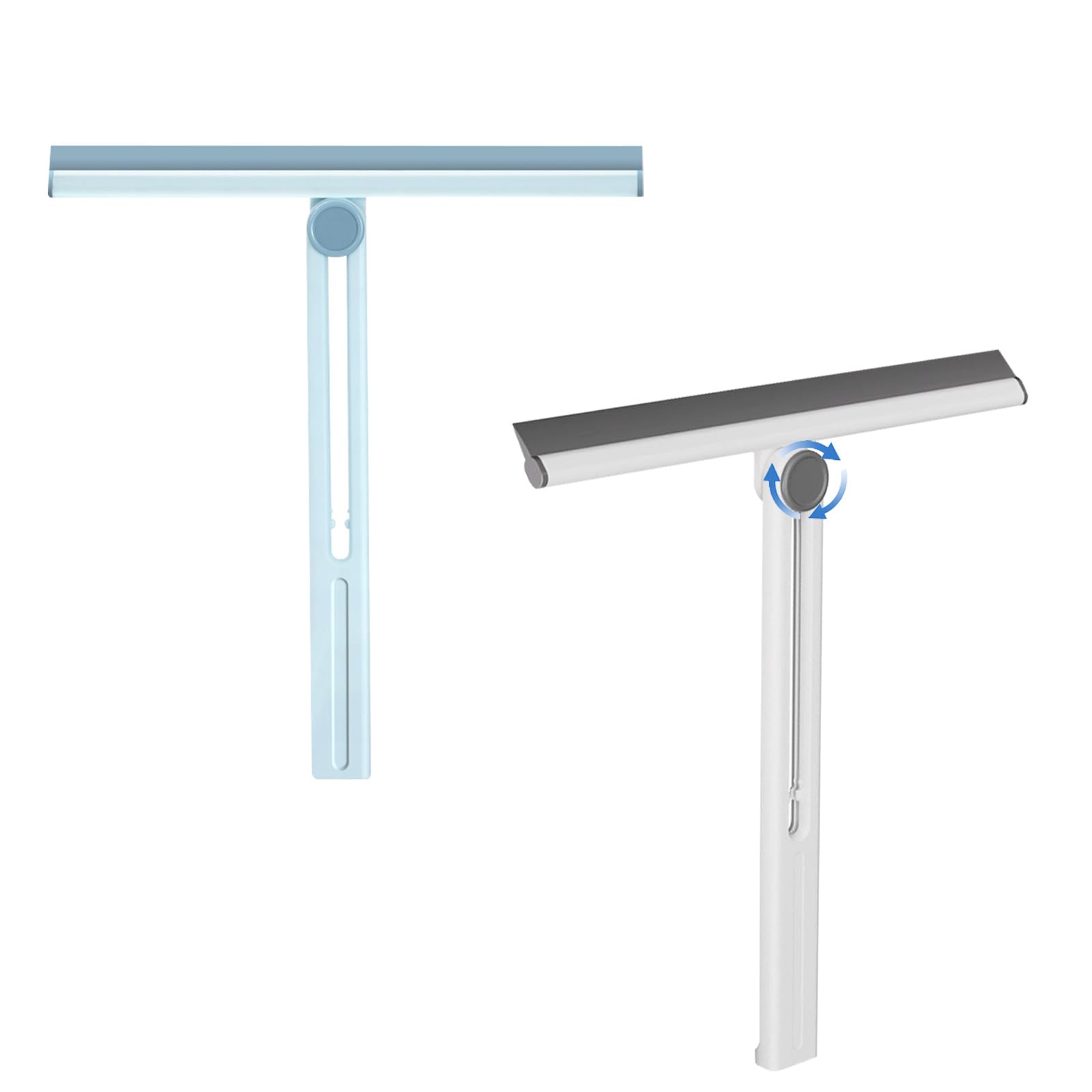 FOSDICK 2PCS Foldable Shower Squeegee, 28x30cm, Squeegee for Shower Doors, Bathroom Mirror (White, Blue)