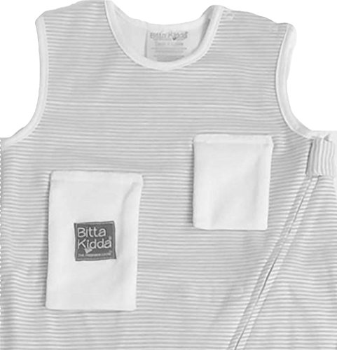 Bitta Kidda Baby Soother Sleeping Bag Wearable Blanket + Lovey, Grey Stripes 9M