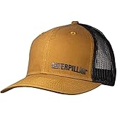 Caterpillar Equipment Washed Brown Canvas w/Black Trucker Snapback Mesh hat