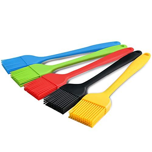 GUGULE Silicone Basting Brushes, Pastry Brushes Heat Resistant Silicone Basting Pastry Brushes, BBQ Brushes, Essential Cooking Gadget, 8.1 Inch Long, Set of 5 - Thumbnail 7