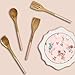Wooden Cooking Utensils with Rose Gold Hammered Handles - Includes Wood Serving Spoon, Wooden Corner Spoon, Wooden Spatula, Wood Turner - Perfect Multi-Purpose Cooking and Copper Serving Utensils