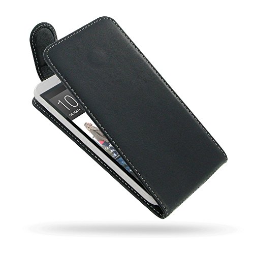 HTC Desire 616 Dual Sim Deluxe Leather Case / Cover Protective Carrying Phone Case / Cover (Handmade Genuine Leather) - Flip Case (Black) by Pdair