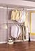 PRINCE HANGER Heavy Duty One Touch System Load 352LBS Clothing Racks for Hanging Clothes Metal Wardrobe Closet System Garment Tension Rod Free Standing Black Width Adjustable PHUS-0022