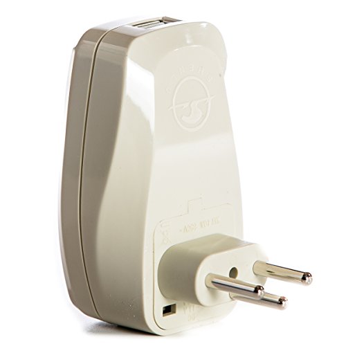 Orei 3 in 1 Switzerland Travel Adapter Plug with USB and Surge Protection-Grounded Type J - Retail Packaging - Ivory
