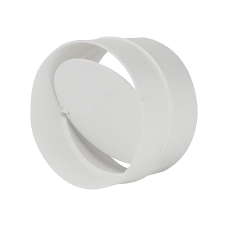 125mm (5") Round Ventilation Duct Connector - White Plastic Pipe Joiner For HVAC Ducting