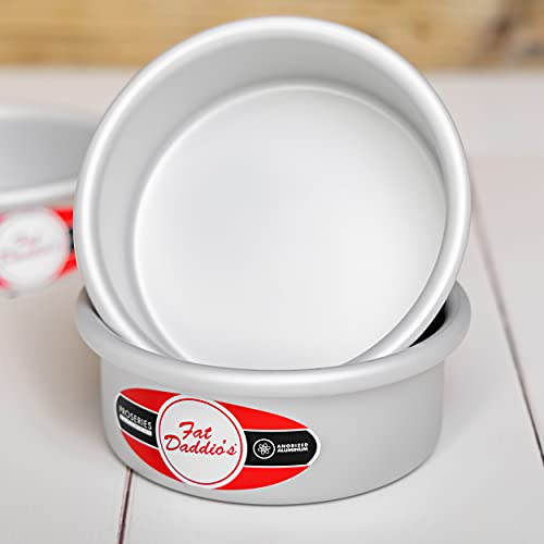 Fat Daddio's Anodized Aluminum Round Cake Pans, 2 Piece Set, 6 x 2 Inch
