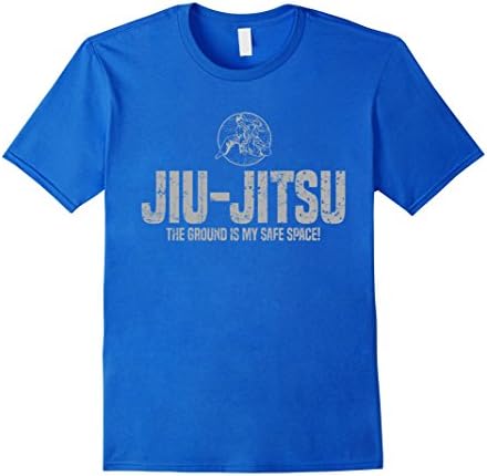 Mens Jiu Jitsu The Ground Is My Safe Space | Grappling T-Shirt Medium Royal Blue