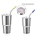 Acero inoxidable Pajitas, Conjunto de 4, extra ancho Pajitas para 30 oz y 20 oz vasos, Fits rtic & Yeti tazas, servicio de limpieza Cepillos & pajita de silicona y comodidad extra Consejos