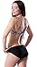 Bikini Set Twist Top & Mid Rise Bottom Bikini Swimsuit for Women, Monochrome, M