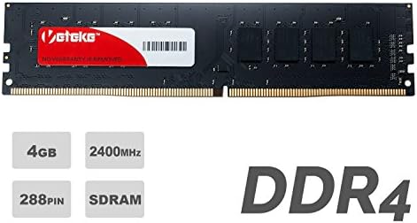 Veteke Performance RAM 4GB DDR4 2400MHZ PC4-19200 CL17 288-PIN DIMM | Memory Upgrade Module Chip For Desktops | Run Multiple Programs &amp; Increase Performance
