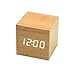 ZEYI Cube Alarm Clock,Portable Travel Clock,Wooden Design Desk Clock,Display Temperature,Date,Year, 3 Alarm Settings Best