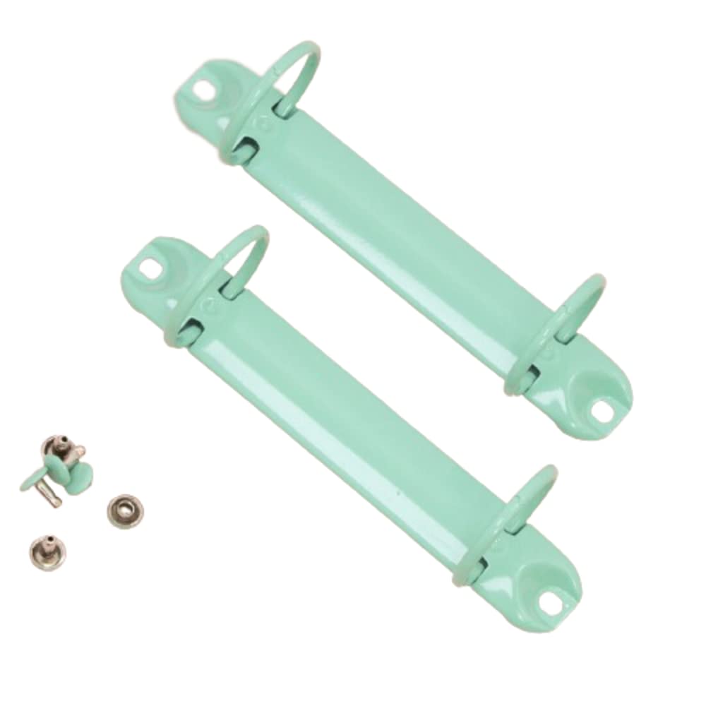 Craftelier - Kit of 2 Mechanisms for 2 Ring Binders | Size Approx. 12.2 cm (4.80") - Ring Diameter 3.17 cm (1.25") - Distance Between Rings 8 cm (4") | Includes 4 Fixing Brads | Turquoise Colour