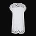 SUNNOW Women's Round Neck Sleeveless Hollow Lace Splicing Mini T-Shirt Dress (Asian L/US(8), White)