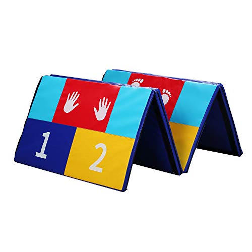 ZENOVA Folding Gymnastics Mat for Kids Large Tumbling Panel Gym Exercise Aerobics Mats Puzzle Play Mats for Kids