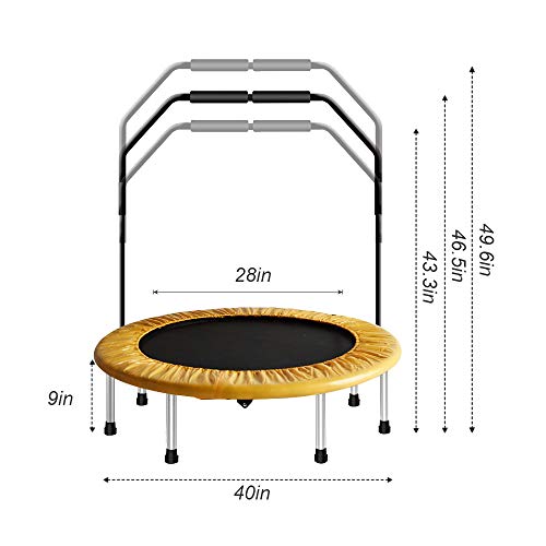 image for DlandHome 38 Inch Mini Trampoline for Kids Jumping Trampoline Fitness 
