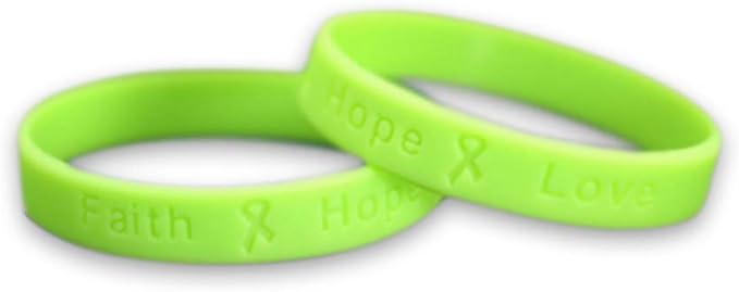 Lime Green Lymphoma Awareness Bracelets - Lime Green Ribbon Lymphoma