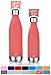 MIRA 17 Oz Stainless Steel Vacuum Insulated Water Bottle | Leak-proof Double Walled Powder Coated Cola Shape Bottle | Keeps Drinks Cold for 24 hours & Hot for 12 hours | 500 ml Coral