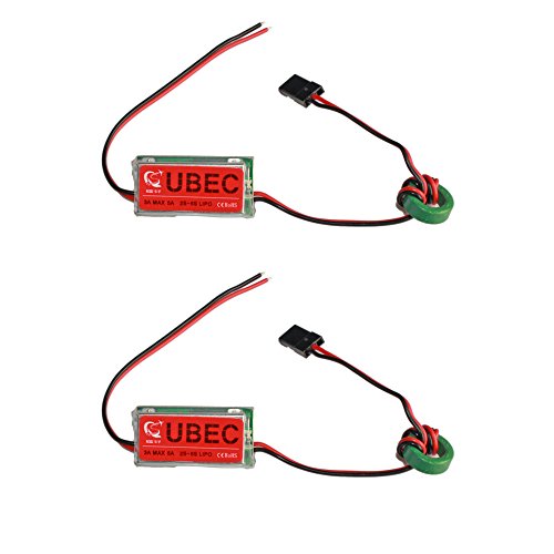 Gowoops 2PCS of 5V/6V 3A 2-6S Switch-mode UBEC APM CC3D for for RC Helicopter Cars Airplane Quadcopter