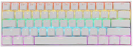 [Kailh BOX Switch]Obins Anne Pro 2 60% NKRO Bluetooth 4.0 Type-C RGB Mechanical Gaming Keyboard (White, White Switch)