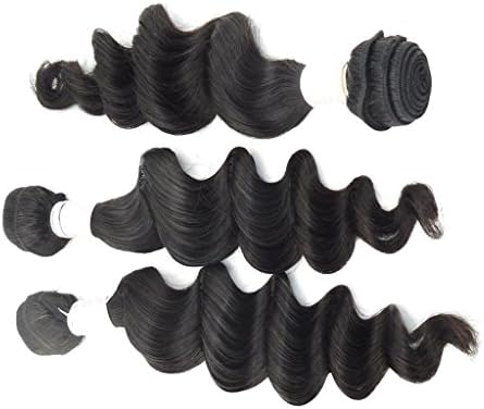 Vedar Beauty Women'S 6A Grage No Shedding No Tangel No Chemical Loose Wave Unprocessed Peruvian Hair Natural Color 18"
