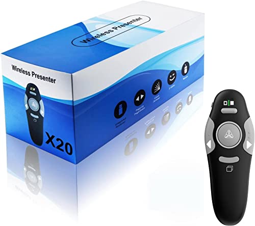 Qui Presentation Clicker Pointer, 328FT Wireless Presenter Remote PPT PowerPoint Clicker, 2.4GHz Presentation Pointer Slide Advancer for Mac, Laptop (Large Blue Package（20pack）)