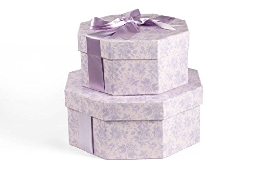 Colorful Hat Box -- Water Roses Lilac (Large) - Thumbnail 2