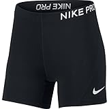 Nike Womens PRO 5'' Compression Shorts (Black/White/White, Small)