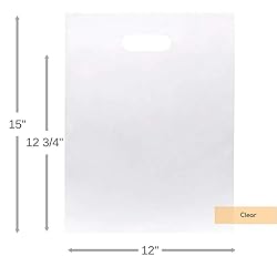 ClearBags 100 Clear Handle Bags 12x15, Extra Thick