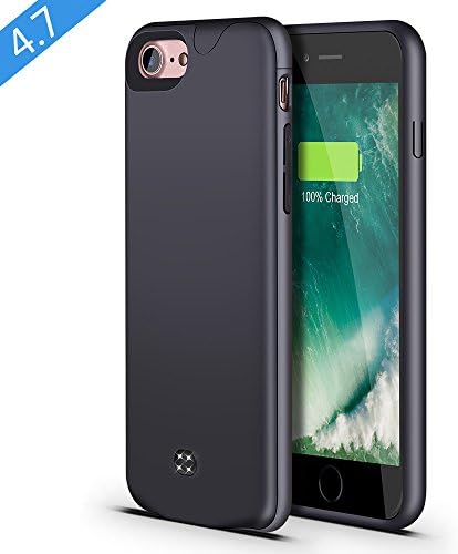 iPhone 8/7 Battery Case,Support Lightning Headphone,Lsmila 2700mAh Ultra Slim Extended Charging Case for iPhone 7/8(4.7’) Battery Charger Case Battery Pack w/Lightning Port,Double Battery-gray