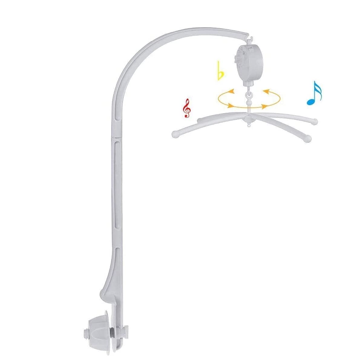 JZK Baby Musical Crib Mobile with Wind-up Music Box and Rotatable Toys, Fits Cot Bars Up to 5cm Thick, Perfect for Infants