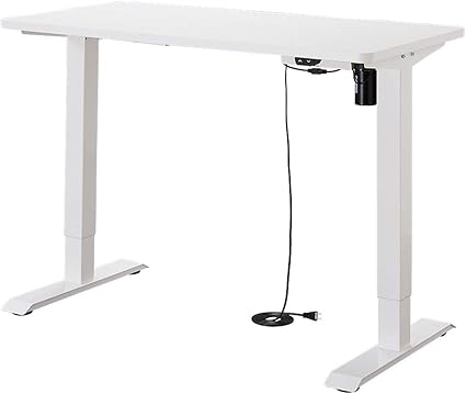 Amazon 電動昇降デスク 幅1cm シングルモーター 高さ調整 無段階 オフィスデスク スタンディングデスク 昇降式デスク ホワイト パソコンデスク 文房具 オフィス用品