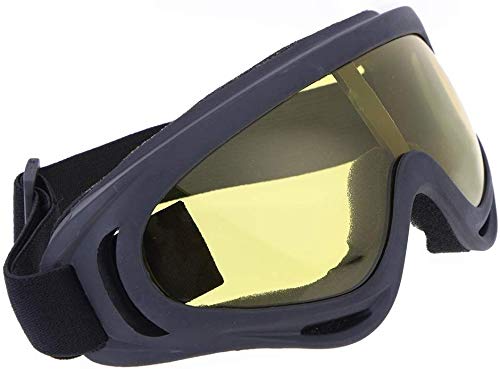 Proberos® Uv400 Windproof X400 Goggles Motorcycle Glasses for Outdoor Riding (Yellow