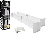 Adjustable Drawer Dividers and Drawer Organizer by DrawerZen - Clutter Free Kitchen Bathroom Bedroom Dresser Drawer Organization - White Expandable Spring Loaded Drawer Divider, Set of 2