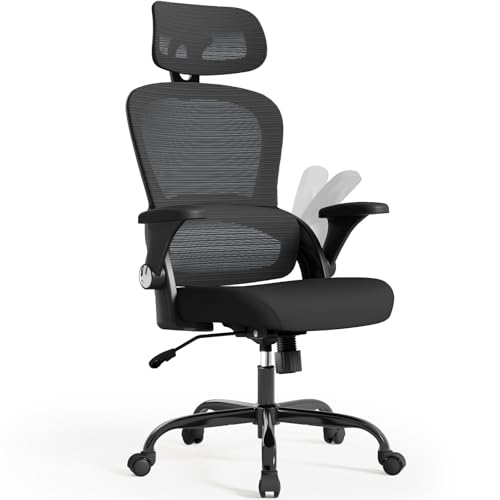 TRALT Office Chair - Ergonomic Office Chair with Back Support, Home Office Desk Chairs, 330lbs Wide Seat Big and Tall Office Chairs with Headrest, Comfy Desk Chairs (Black)