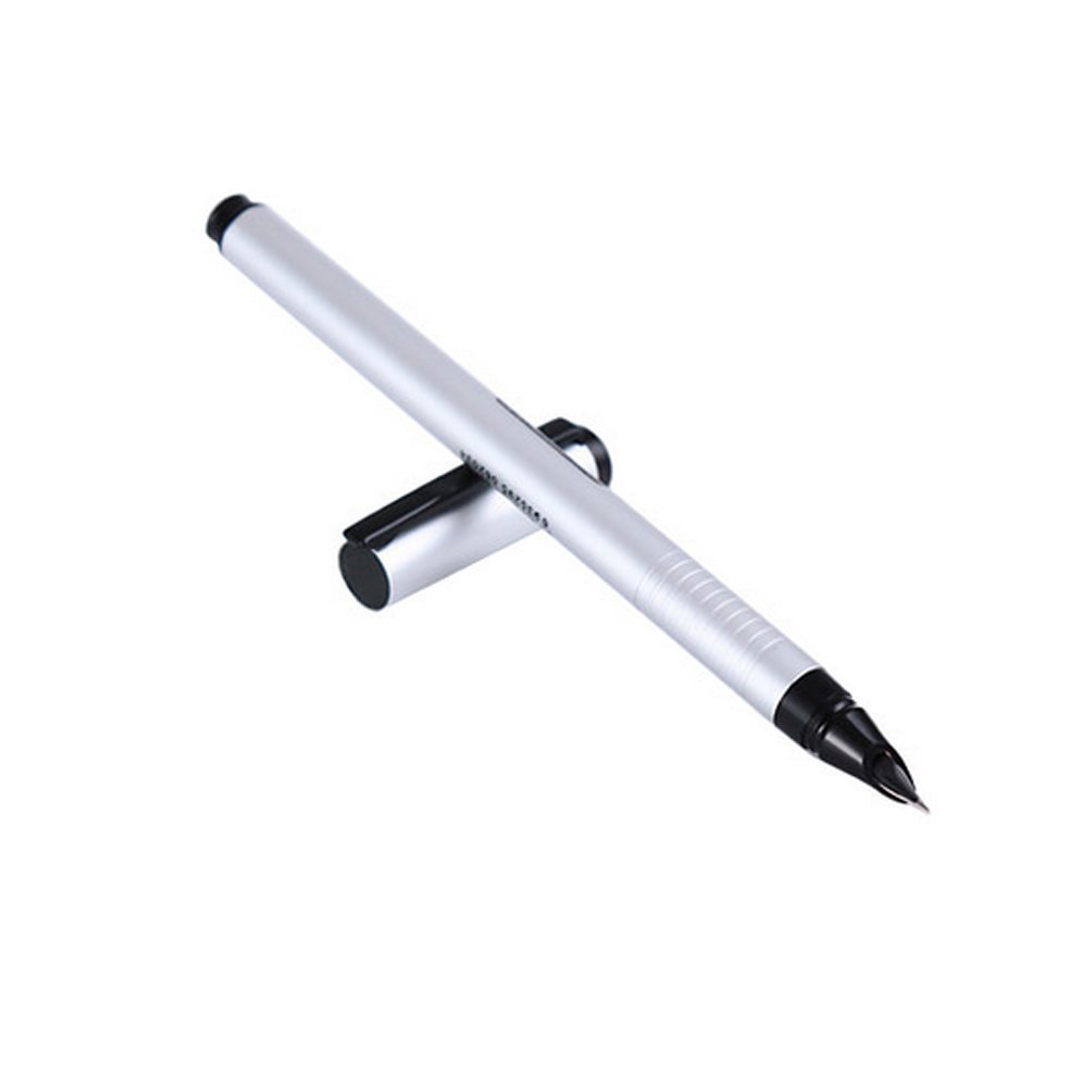 Abcsea Hero 1303 Extra Fine Nib Fountain Pen with Pen Bag - Silver