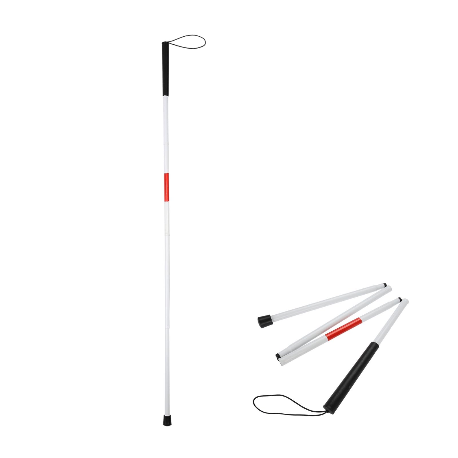 Blindenstock Blind Cane, Aluminum Alloy Multifunctional Foldable Reflective Cane Anti-Shock Guide Stick For Blind for Aluminium Mobility Canes T Handles Lightweight Adjustable Portable