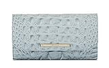 Brahmin Soft Checkbook Wallet Sky Melbourne Croco Emb Leather Clutch