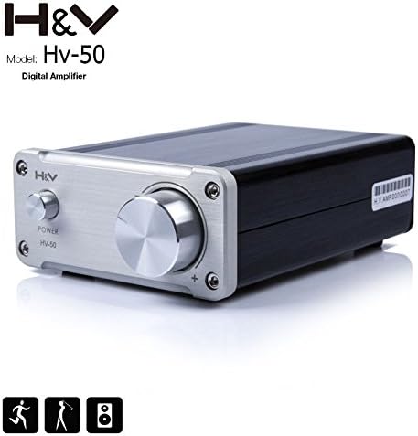 SZHZ HIFI Audio AMP 24 V Mini Power Amplifier House Aluminum amp Class D F1 50 W 2 TDA7492 (White)