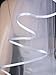 SAMKY Elegant 1T 1 Tier Ribbon Cascade Waterfall Veil - White Elbow Length 28