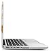 iDOO Hard Plastic Case ONLY for (Previous Generation) MacBook PRO 15 inch (Model A1398) with Retina Display NO CD Drive - White and Gold Marble