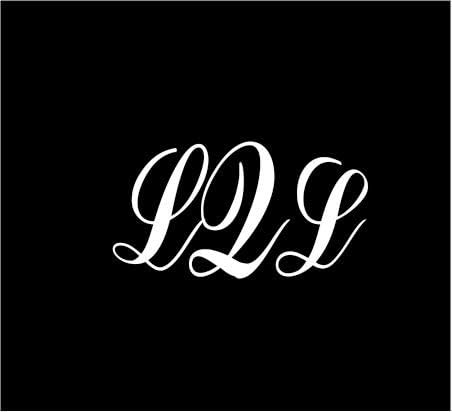 6" white Monogram 3 letters LQL initials script style vinyl decal for cup car computer any smooth surface