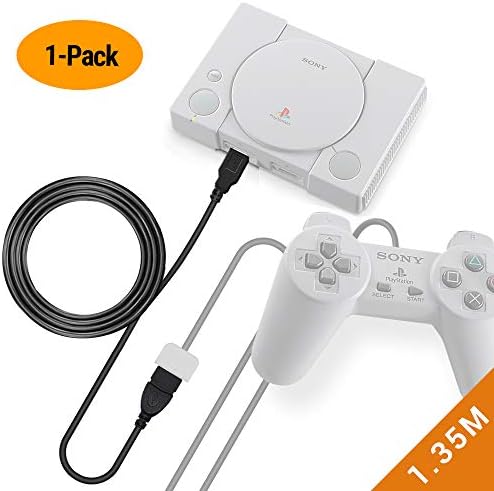 EXINOZ® Extension Cable for Playstation Classic Console Controller | Sony PS Classic Mini Cable with 1-Year Replacement Warranty (1.35m, 1 Pack)